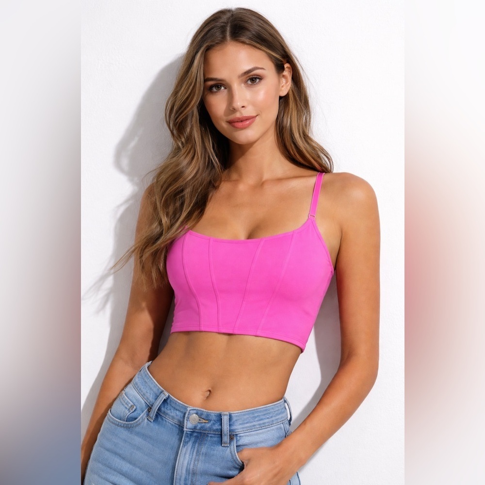 NWT SKIMS Fit Everybody Corset Top Neon Pink Size 3X - Picture 1 of 9